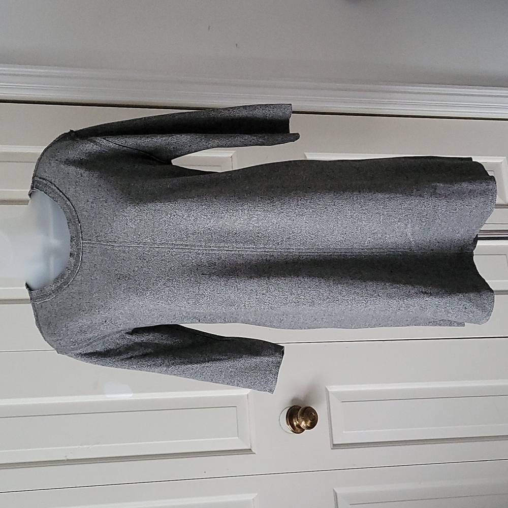 Zara Womens gray Sweatshirt Sweater dress sz L Cozy Neutral